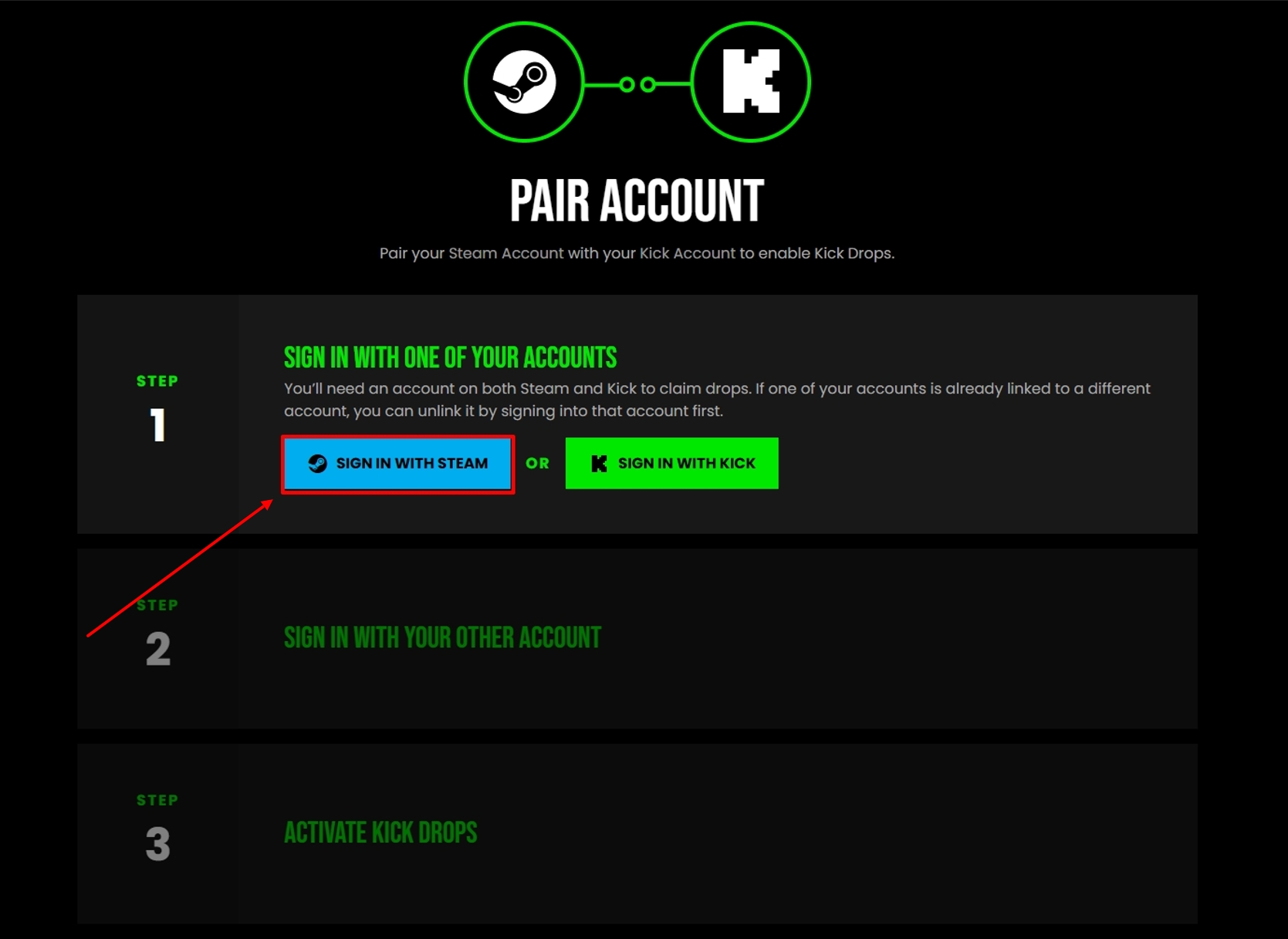 Подключение Steam